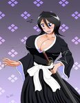 Xbooru - big breasts black hair bleach breasts cleavage kata